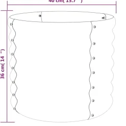 vidaXL Jardín-Jardinera de acero galvanizado 40x40x36 cm