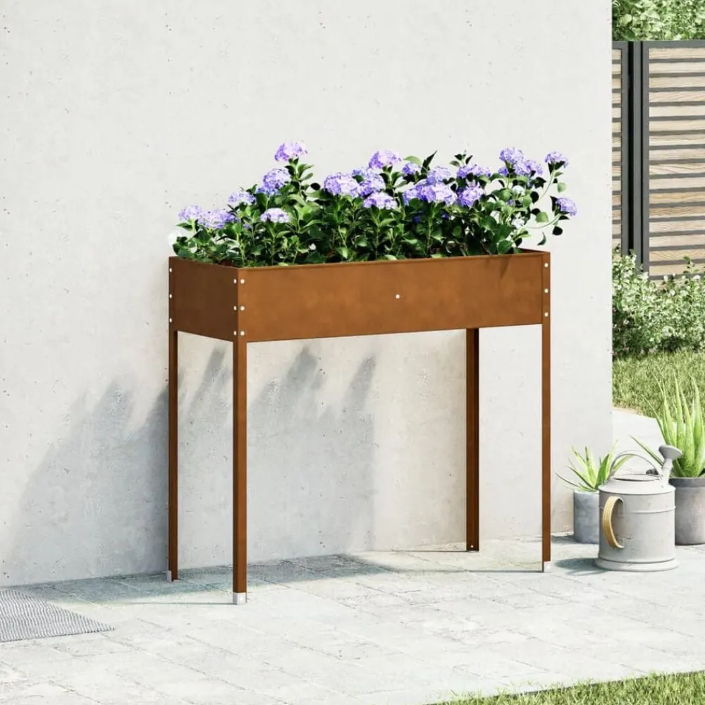 vidaXL Jardinera de acero oxidado 100,5x40,5x90 cm Online