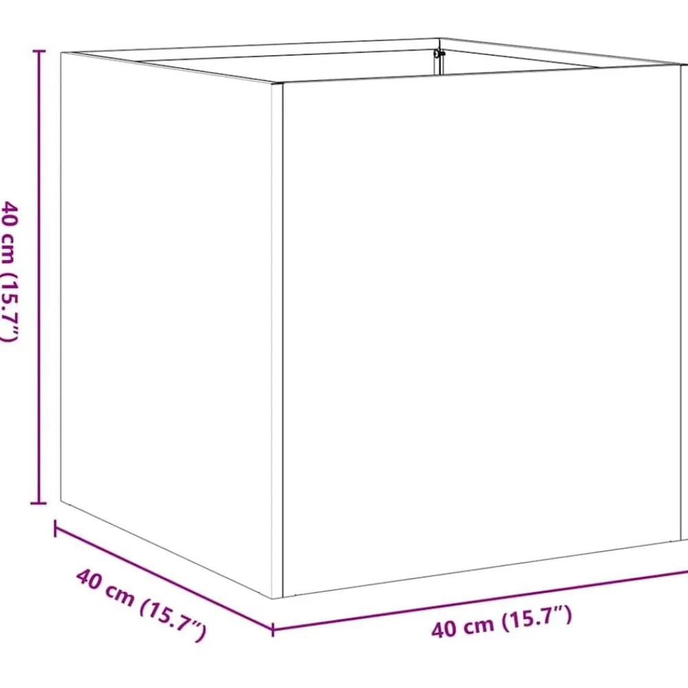 vidaXL Jardín-Jardinera de acero laminado en frío 40x40x40 cm