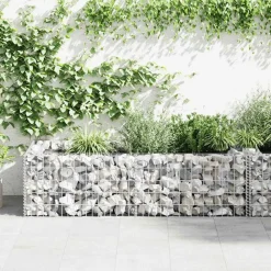 vidaXL Vallas De Jardín-Jardinera de gaviones de acero 180x90x50 cm