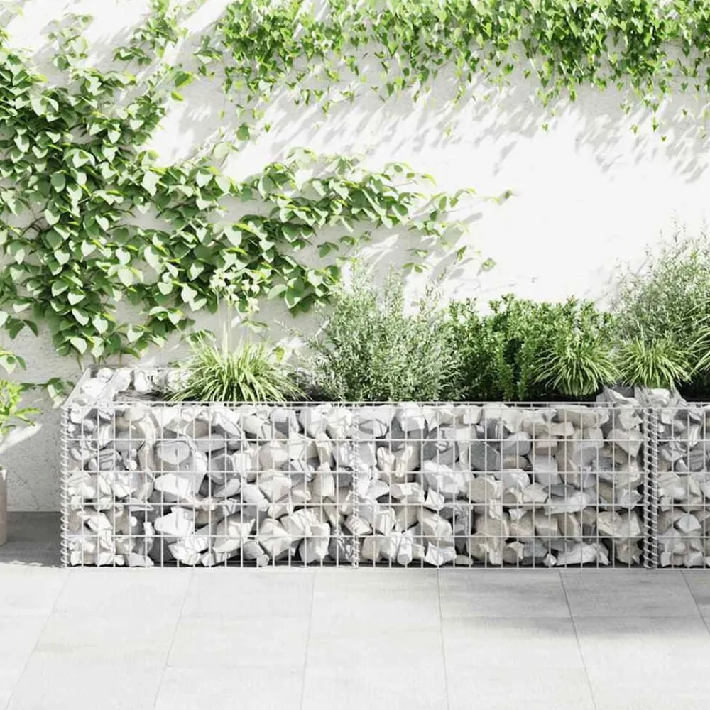 vidaXL Vallas De Jardín-Jardinera de gaviones de acero 180x90x50 cm