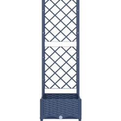 vidaXL Jardinera de jardín con enrejado azul grisáceo 40x40x121,5 cm PP Gris azulado Online