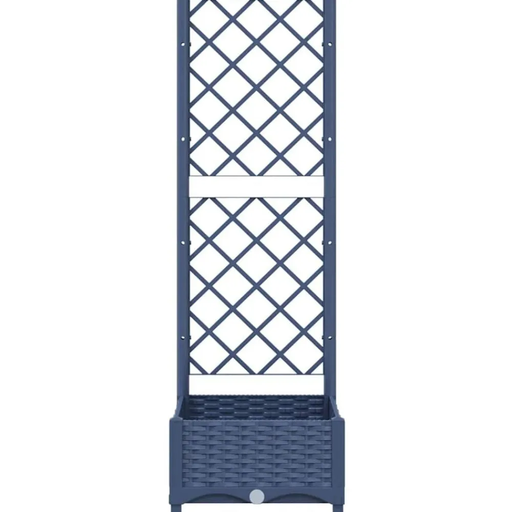 vidaXL Jardinera de jardín con enrejado azul grisáceo 40x40x121,5 cm PP Gris azulado Online