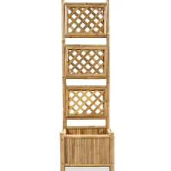 vidaXL Jardín-Jardinera de jardín con enrejado bambú 40 cm