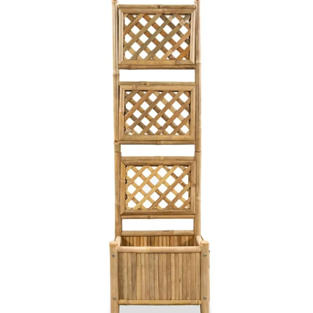 vidaXL Jardín-Jardinera de jardín con enrejado bambú 40 cm