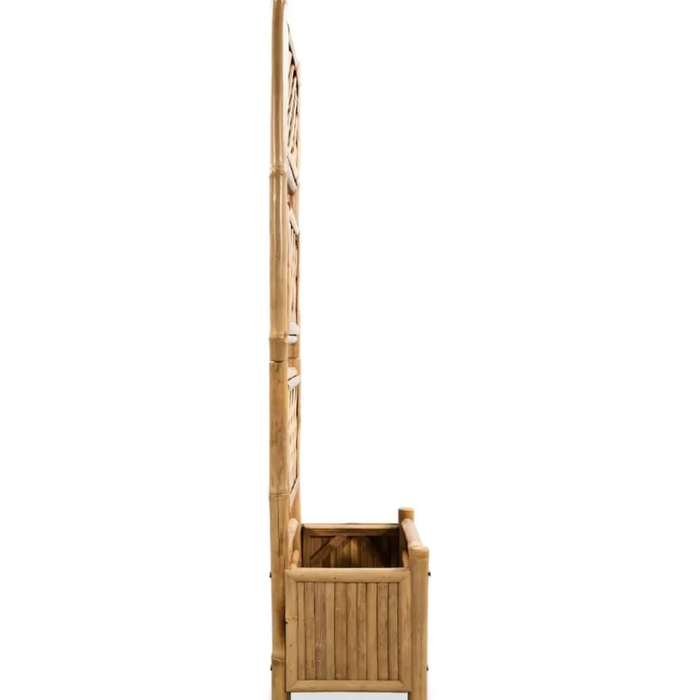vidaXL Jardín-Jardinera de jardín con enrejado bambú 40 cm