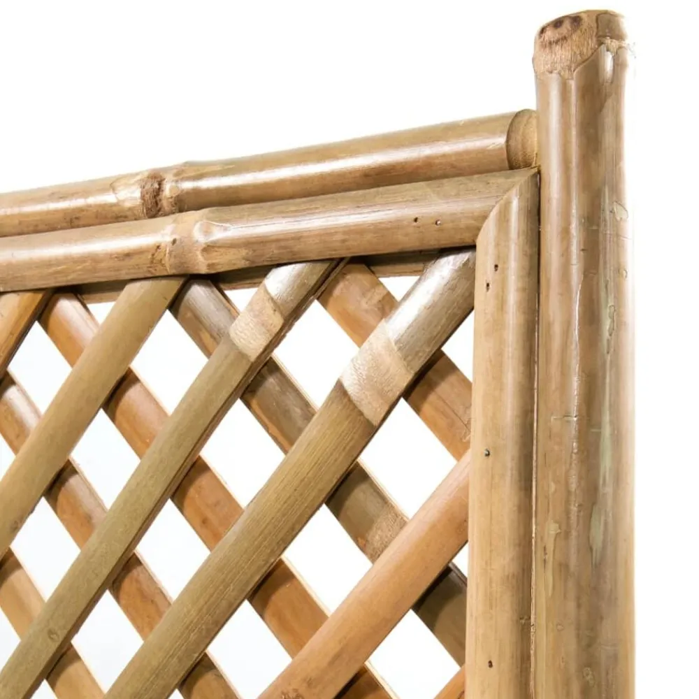 vidaXL Jardín-Jardinera de jardín con enrejado bambú 40 cm