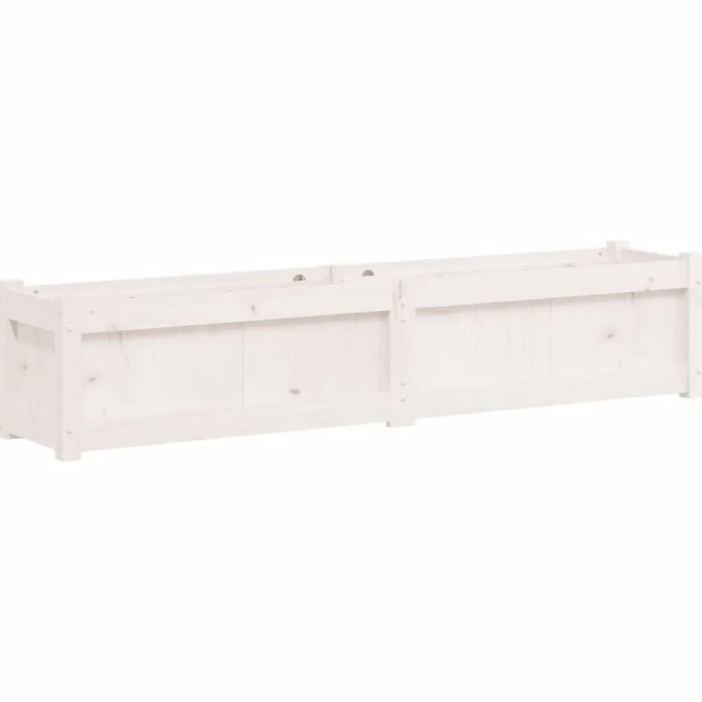 vidaXL Jardín-Jardinera de madera maciza de pino blanca 150x31x31 cm