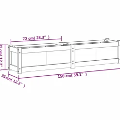 vidaXL Jardín-Jardinera de madera maciza de pino blanca 150x31x31 cm