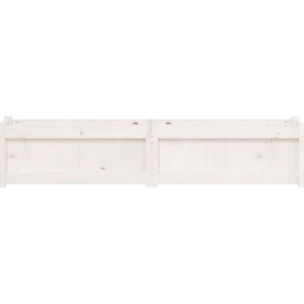 vidaXL Jardín-Jardinera de madera maciza de pino blanca 150x31x31 cm