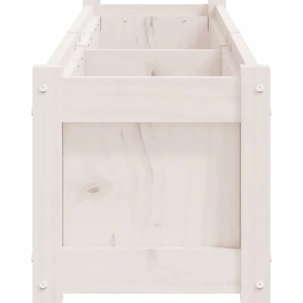 vidaXL Jardín-Jardinera de madera maciza de pino blanca 150x31x31 cm
