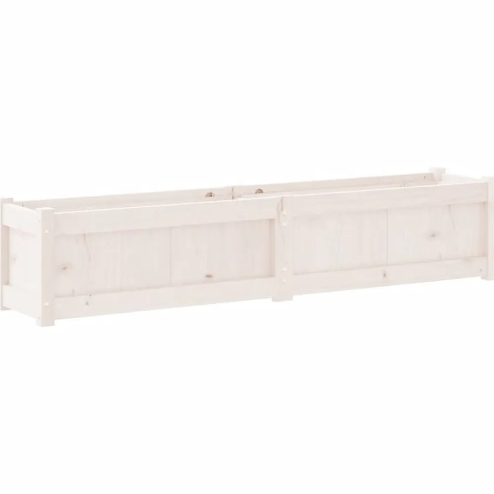vidaXL Jardín-Jardinera de madera maciza de pino blanca 150x31x31 cm