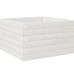 vidaXL Jardinera de madera maciza de pino blanca 40x40x23 cm Blanco Outlet
