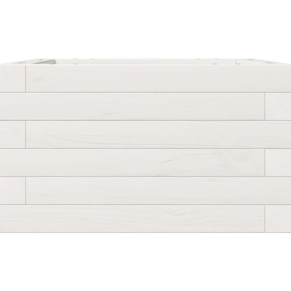 vidaXL Jardinera de madera maciza de pino blanca 40x40x23 cm Blanco Outlet