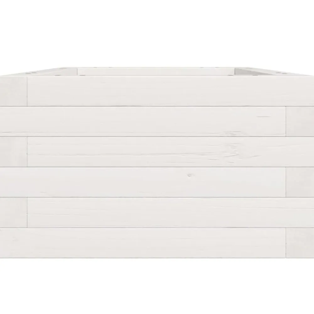 vidaXL Jardinera de madera maciza de pino blanca 40x40x23 cm Blanco Outlet