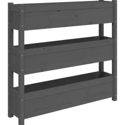 vidaXL Jardín-Jardinera de madera maciza de pino 112x25x104,5 cm