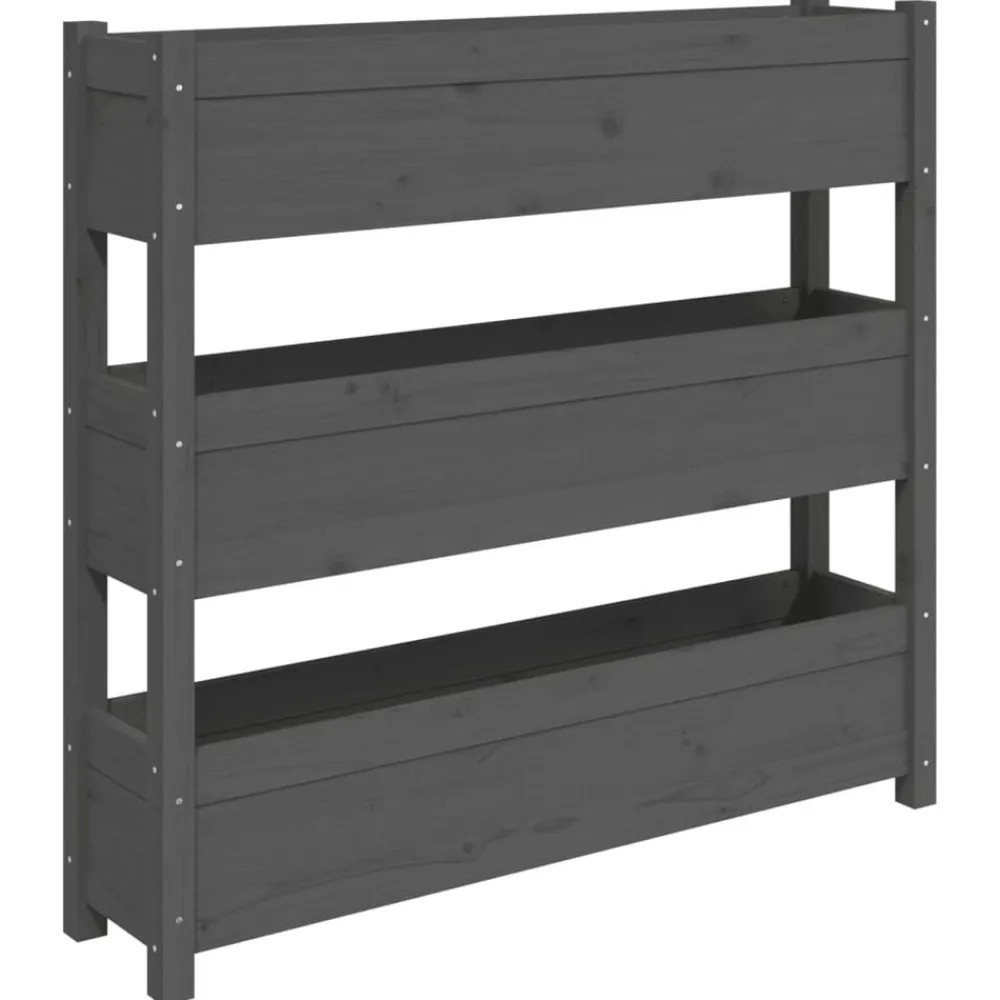 vidaXL Jardín-Jardinera de madera maciza de pino 112x25x104,5 cm