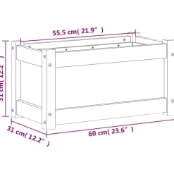 vidaXL Jardín-Jardinera de madera de pino impregnada 60x31x31 cm