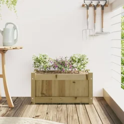 vidaXL Jardín-Jardinera de madera de pino impregnada 60x31x31 cm
