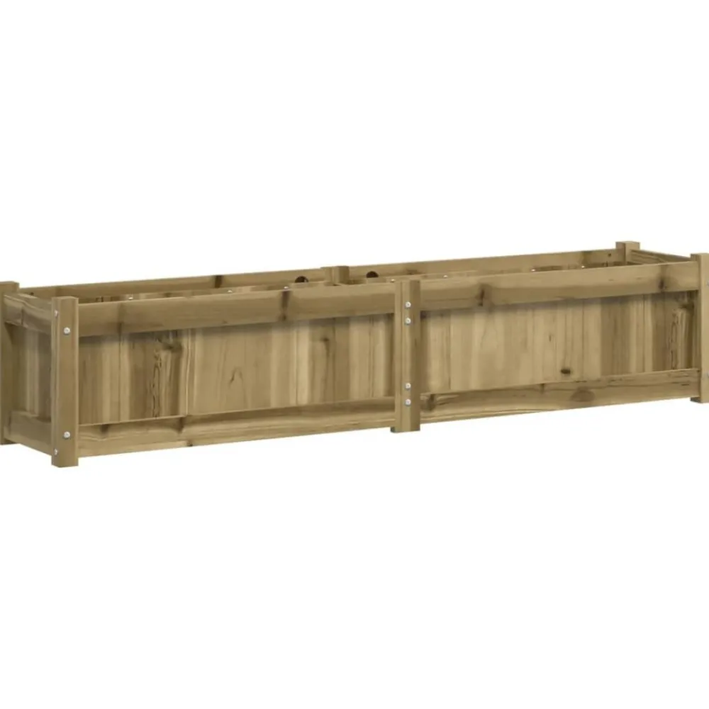 vidaXL Jardinera de madera de pino impregnada 150x31x31 cm Impregnado natural Discount