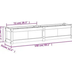 vidaXL Jardinera de madera de pino impregnada 150x31x31 cm Impregnado natural Discount