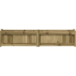 vidaXL Jardinera de madera de pino impregnada 150x31x31 cm Impregnado natural Discount
