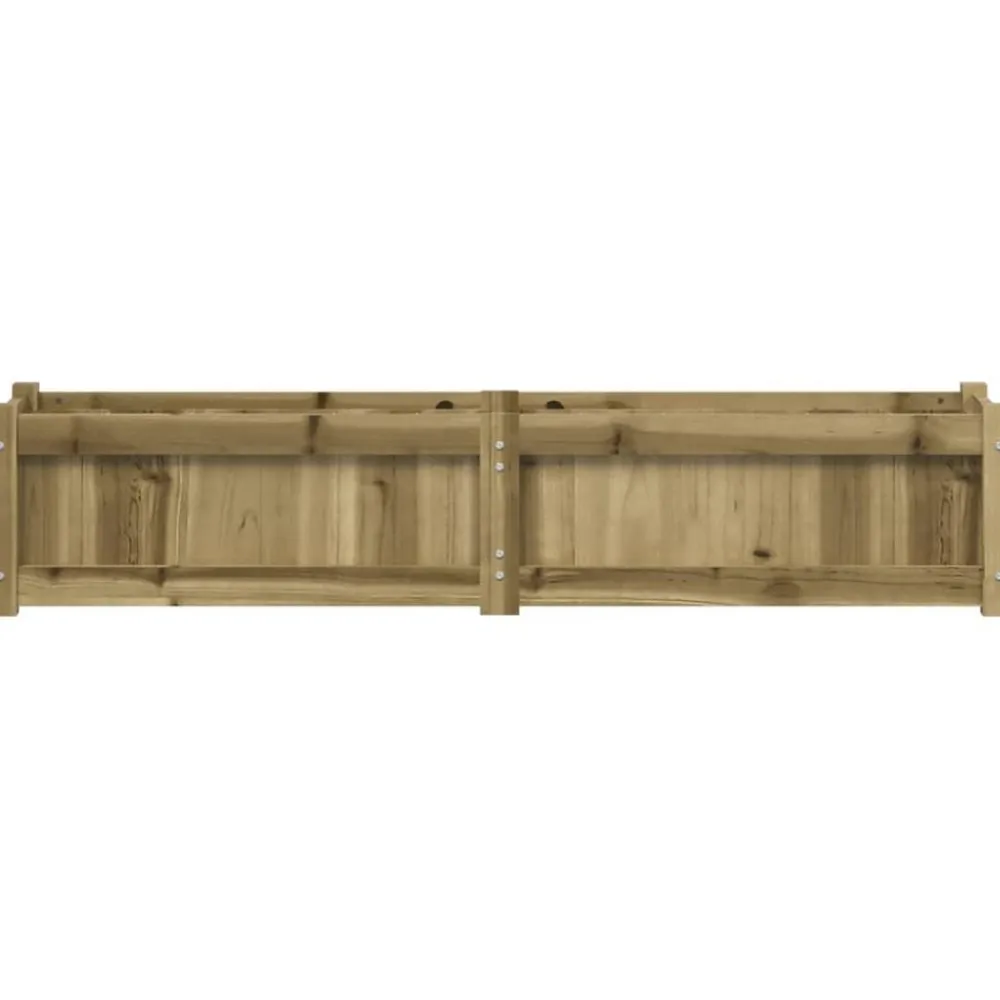 vidaXL Jardinera de madera de pino impregnada 150x31x31 cm Impregnado natural Discount