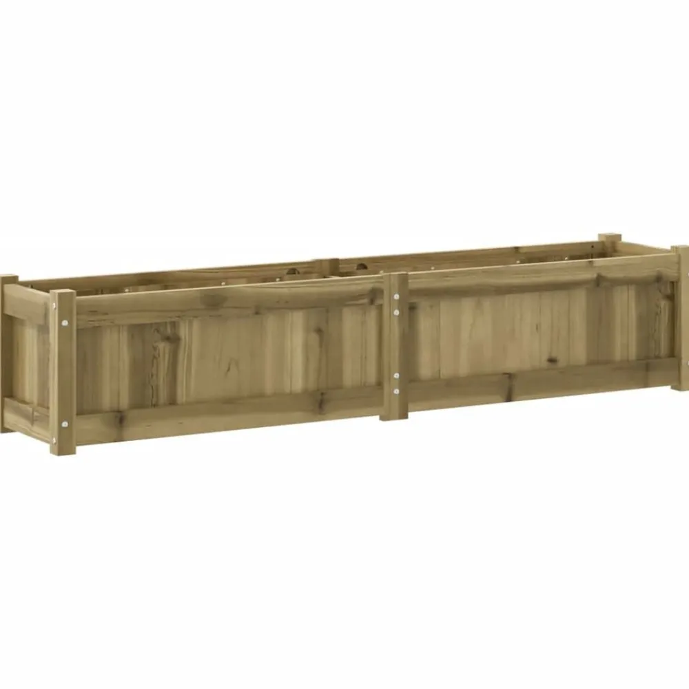 vidaXL Jardinera de madera de pino impregnada 150x31x31 cm Impregnado natural Discount