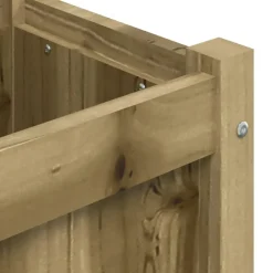 vidaXL Jardinera de madera de pino impregnada 150x31x31 cm Impregnado natural Discount