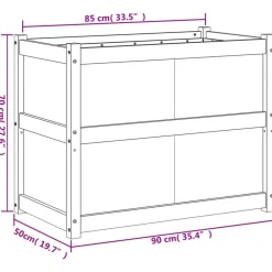 vidaXL Jardín-Jardinera de madera de pino impregnada 90x50x70 cm