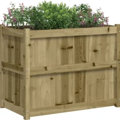 vidaXL Jardín-Jardinera de madera de pino impregnada 90x50x70 cm