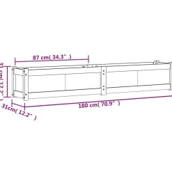 vidaXL Jardinera de madera maciza de pino 180x31x31 cm Pino natural Outlet