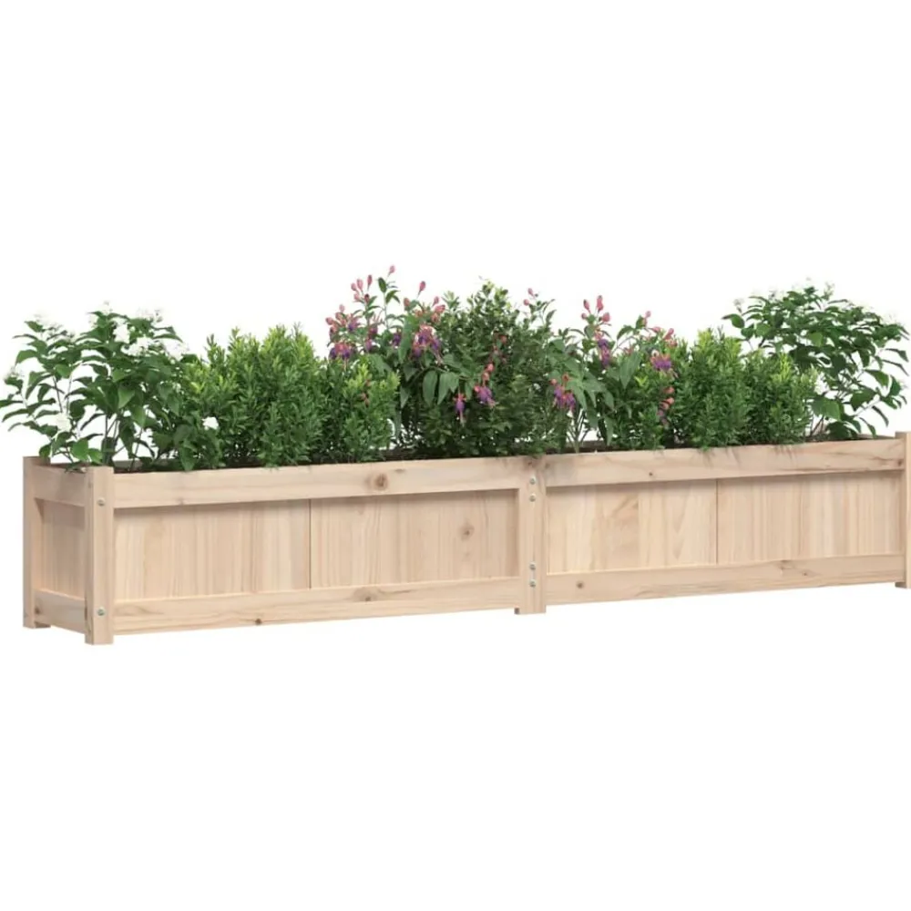 vidaXL Jardinera de madera maciza de pino 180x31x31 cm Pino natural Outlet