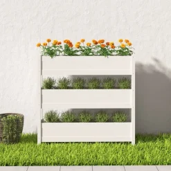 vidaXL Jardín-Jardinera de madera maciza de pino 112x25x104,5 cm