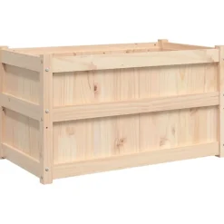 vidaXL Jardinera de madera maciza de pino 90x50x50 cm Pino natural Discount