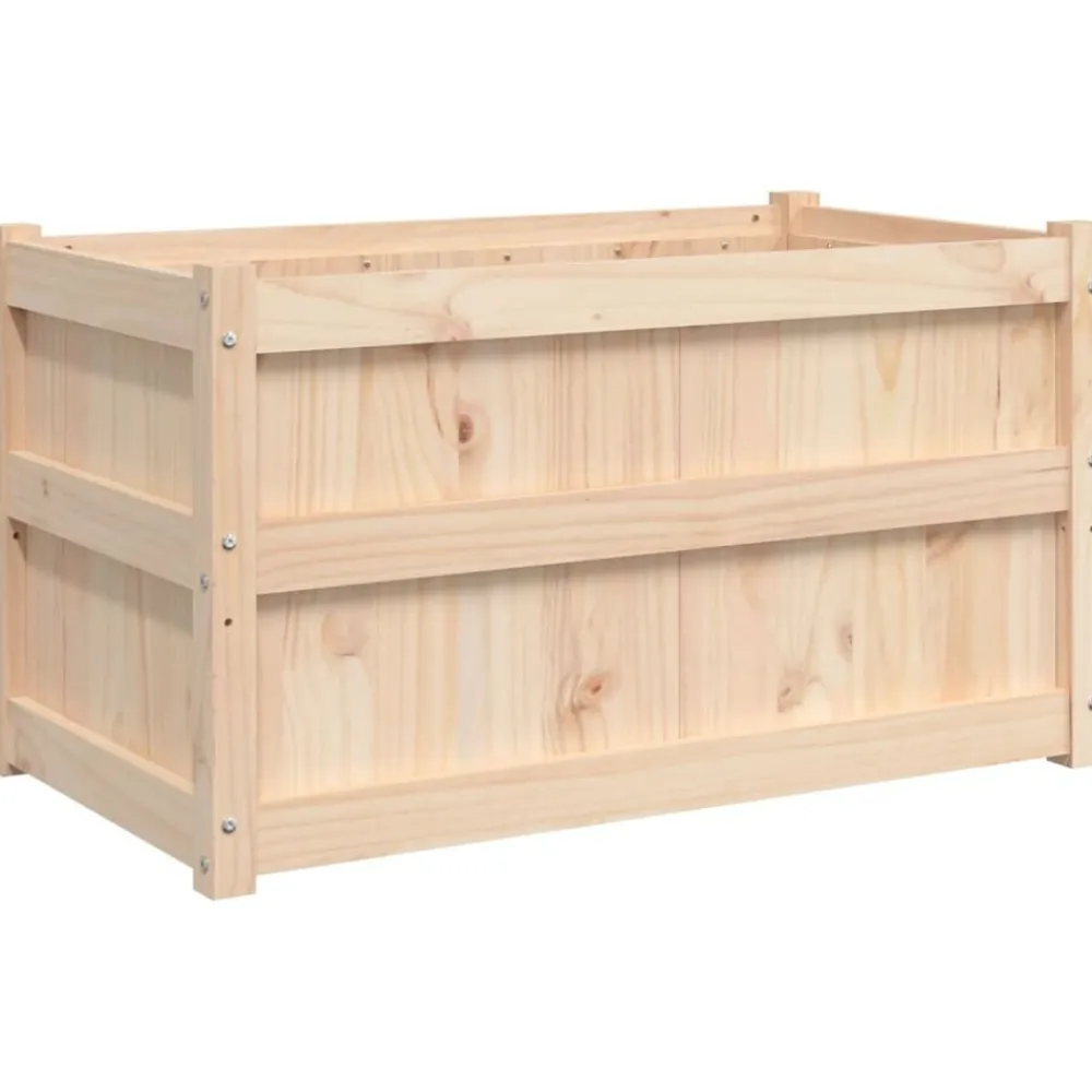 vidaXL Jardinera de madera maciza de pino 90x50x50 cm Pino natural Discount