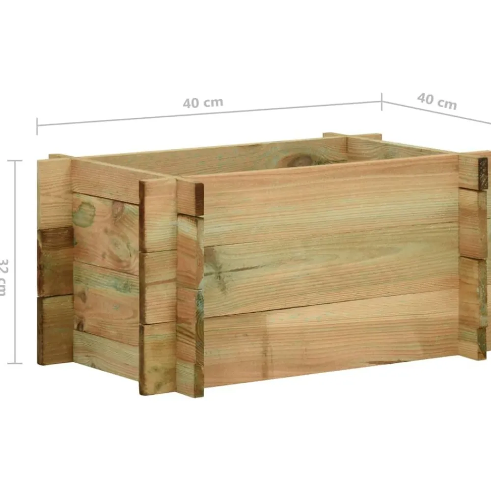vidaXL Jardín-Jardinera de verduras madera pino impregnada 40 cm