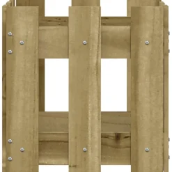 vidaXL Jardín-Jardinera diseño de valla madera de pino impregnada 30x30x30 cm