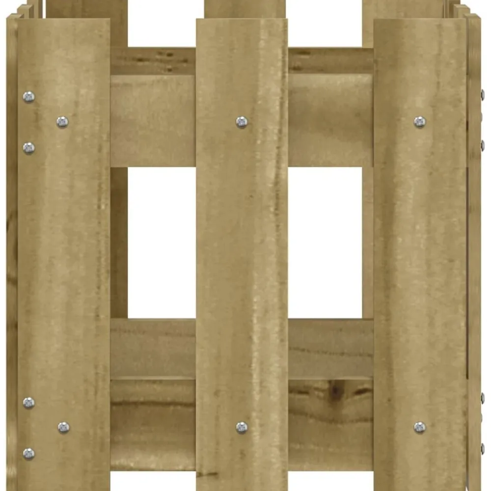 vidaXL Jardín-Jardinera diseño de valla madera de pino impregnada 30x30x30 cm