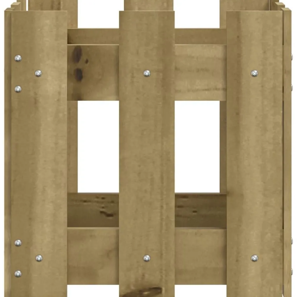 vidaXL Jardín-Jardinera diseño de valla madera de pino impregnada 30x30x30 cm