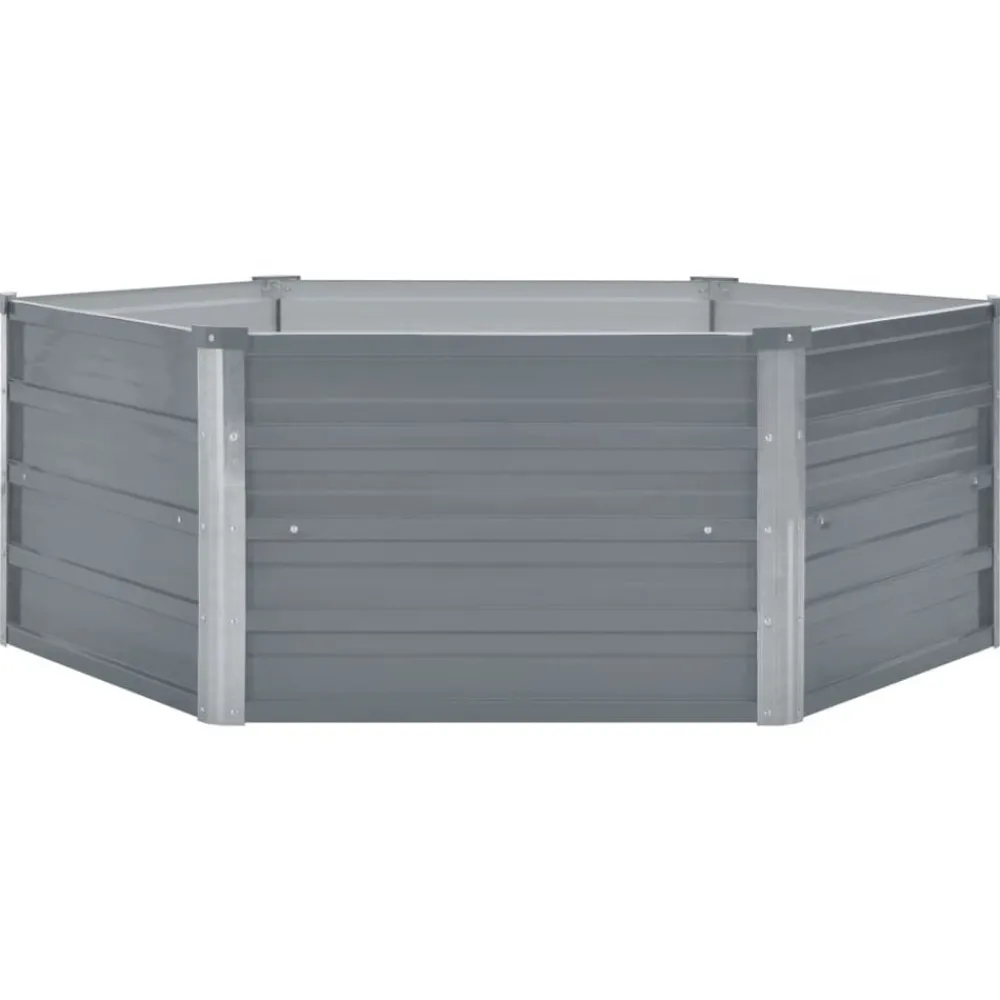 vidaXL Jardinera elevada 129x129x45 cm acero galvanizado Gris
