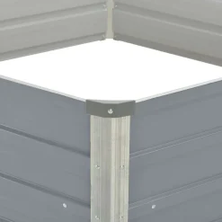 vidaXL Jardinera elevada 129x129x45 cm acero galvanizado Gris