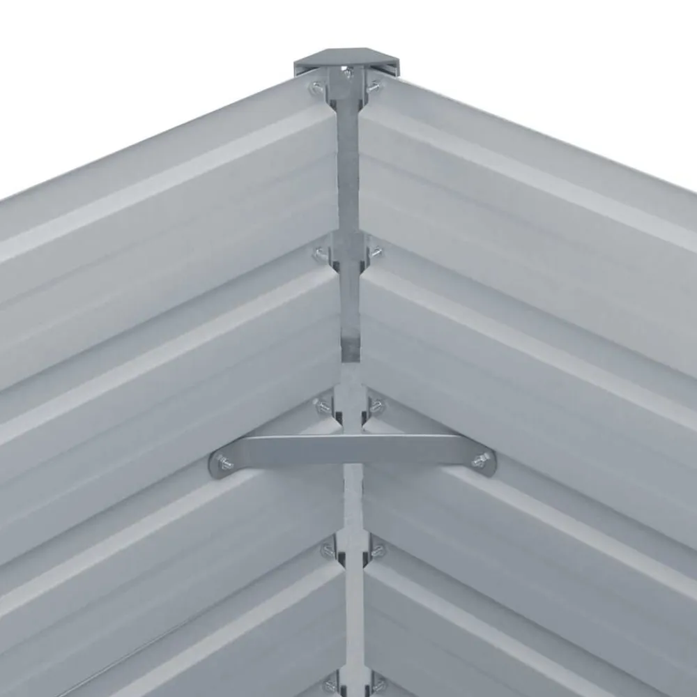 vidaXL Jardinera elevada 129x129x45 cm acero galvanizado Gris