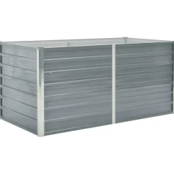 vidaXL Jardinera elevada 160x80x77 cm acero galvanizado gris