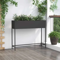 vidaXL Jardinera Elevada 100 x 26 x 82 cm Acero Negro Best