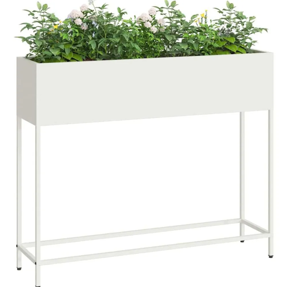 vidaXL Jardín-Jardinera Elevada 100 x 26 x 82 cm Acero