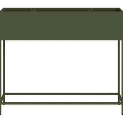 vidaXL Jardinera Elevada 100 x 26 x 82 cm Acero Verde oliva Hot