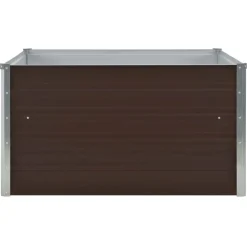 vidaXL Jardinera elevada de acero galvanizado marrón 100x100x45 cm Marrón Hot