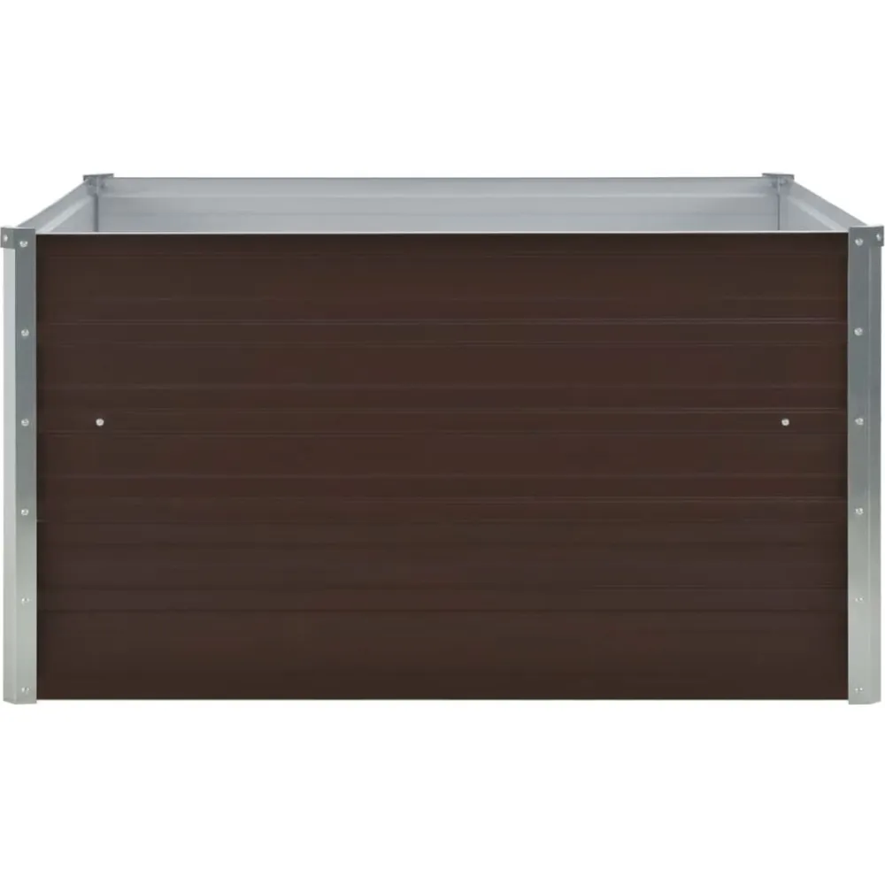 vidaXL Jardinera elevada de acero galvanizado marrón 100x100x45 cm Marrón Hot