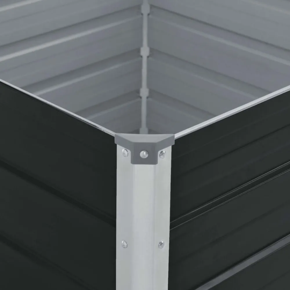 vidaXL Jardinera elevada de acero galvanizado marrón 100x100x45 cm Marrón Hot